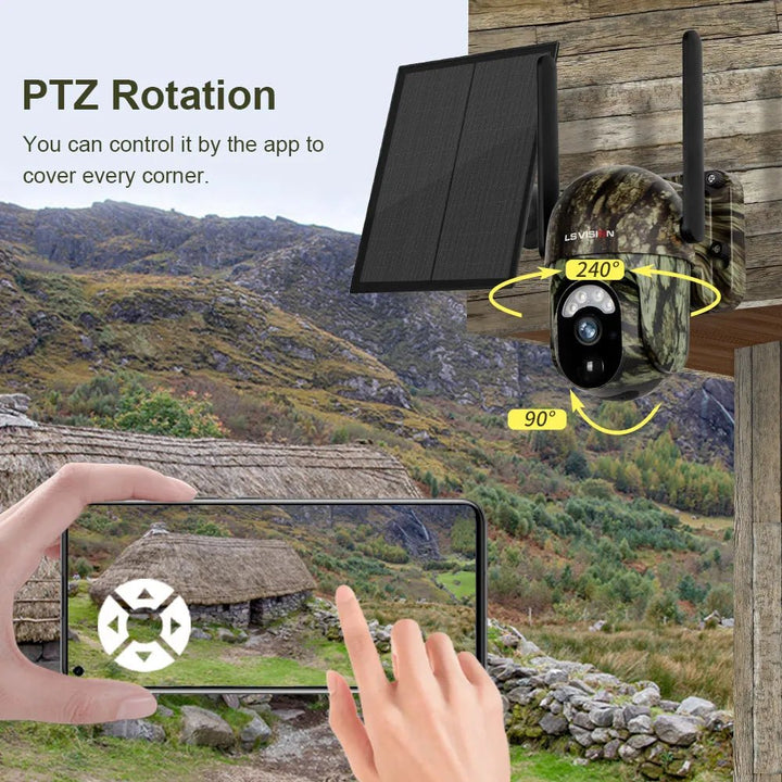 2K 4G Solar Powered Wireless Live View PTZ Trail Game Camera - Camzili