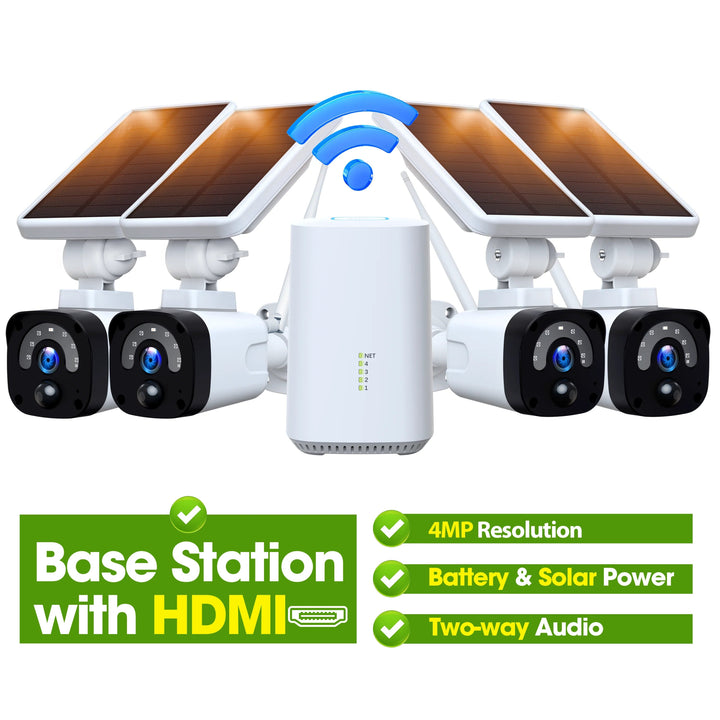 4MP 100% Wireless Wifi Solar Security Camera With HDMI Output Support - Camzili